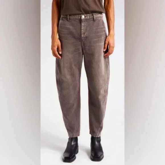 John Elliott NWT Sendai Trouser Barrel Leg Pants in Rodeo Brown Grey Jeans - Picture 4 of 16